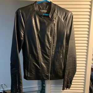 Express black leather jacket